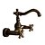cheap Bathroom Sink Faucets-Bathtub Faucet - Widespread Antique Brass Roman Tub Two Holes / Two Handles Two HolesBath Taps
