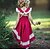 cheap Dresses-Kids Girls&#039; Street chic Party Solid Colored Lace Sleeveless Asymmetrical Dress Red