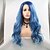 cheap Synthetic Lace Wigs-Synthetic Lace Front Wig Body Wave Layered Haircut Lace Front Wig Long Royal Blue Synthetic Hair 24 inch Women&#039;s Women Blue Sylvia