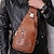 cheap Men&#039;s Bags-Men&#039;s Sling Shoulder Bag Chest Bag Nappa Leather Outdoor Daily Zipper Solid Color Dark Brown Yellow
