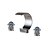 billige Armaturer til badeværelset-Håndvasken vandhane - Vandfald Krom Udspredt Tre Huller / To Håndtag tre hullerBath Taps / Messing