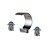 abordables Robinetteries de lavabo-Robinet lavabo - Jet pluie Chrome Diffusion large 3 trous / Deux poignées trois trousBath Taps / Laiton