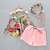 cheap Sets-Toddler Girls&#039; Clothing Set Sleeveless Blushing Pink Floral Solid Colored Bow Print Cotton Linen Party Daily Active Streetwear Regular