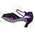 olcso Latin cipők-Women&#039;s Dance Shoes Latin Shoes Sandal Sparkling Glitter Cuban Heel Customizable Purple