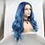 cheap Synthetic Lace Wigs-Synthetic Lace Front Wig Body Wave Layered Haircut Lace Front Wig Long Royal Blue Synthetic Hair 24 inch Women&#039;s Women Blue Sylvia