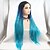 cheap Premium Synthetic Lace Wigs-Synthetic Lace Front Wig Dreadlocks / Faux Locs Plaited Layered Haircut Braid Lace Front Wig Long Black / Blue Synthetic Hair 24 inch Women&#039;s Women Ombre Hair Plait Hair Black Blue Sylvia