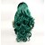 cheap Synthetic Lace Wigs-Synthetic Lace Front Wig Body Wave Kardashian Layered Haircut Lace Front Wig Long Black / Green Synthetic Hair 24 inch Women&#039;s Women Black Green Sylvia