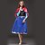 preiswerte Kostüme aus Film und Fernsehen-Anna Cosplay Costume Women&#039;s Movie Cosplay Dresses Vacation Dress Blue Dress Shawl Christmas Halloween Carnival Velour Satin Cotton