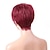 halpa Aidot kudelmiksi kootut peruukit-Ihmisen hiussekoitus Peruukki Lyhyt Luonnollinen suora Pixie-leikkaus Vaaleahiuksisuus Punainen Sekoitettu väri Muodikas malli Helppo pukeutuminen Mukava Koneella valmistettu Naisten tumma viini