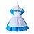 economico Costumi a tema film e TV-Alice in Wonderland Maid Cosplay Costume Flower Girl Dress Girls&#039; Movie Cosplay A-Line Slip Dresses Vacation Dress Blue Dress Christmas Halloween Carnival Tulle Cotton Polyster