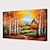 cheap Landscape Paintings-Oil Painting Hand Painted Horizontal Abstract Modern Stretched Canvas