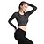 cheap New In-Women&#039;s Crew Neck Running Crop Top Cropped Solid Colored Dark Grey Fuchsia Yellow Green Blue Zumba Yoga Fitness Top Long Sleeve Sport Activewear High Elasticity / Winter