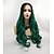 cheap Synthetic Lace Wigs-Synthetic Lace Front Wig Body Wave Kardashian Layered Haircut Lace Front Wig Long Black / Green Synthetic Hair 24 inch Women&#039;s Women Black Green Sylvia