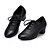 cheap Ballroom Shoes &amp; Modern Dance Shoes-Women&#039;s Modern Shoes / Ballroom Shoes Leather Lace-up Heel Splicing Thick Heel Customizable Dance Shoes Black / Performance