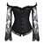 cheap Corsets-Women&#039;s Women Normal Mesh Lace Basic Sexy Overbust Corset Lingerie - Poly&amp;Cotton Blend Polyester Wedding Daily Wear Jacquard Solid Colored Corset Classic Theme Fashion Wedding White Black S M L