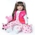 Χαμηλού Κόστους Κούκλες Μωρά-NPKCOLLECTION 24 inch Κούκλες σαν αληθινές Μωρά Κορίτσια όμοιος με ζωντανό Χαριτωμένο Τεχνητή εμφύτευση καφέ μάτια Ύφασμα 3/4 σιλικόνης άκρα και βαμβάκι γεμάτο σώμα με ρούχα και αξεσουάρ