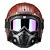 cheap Motorcycle Face Masks-3/4 Open Chopper Motorcycle PU Leather HelmetFace Mask with Glasses For Harley