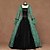 economico Costumi storici e vintage-Queen Queen Elizabeth Vintage Rococo Victorian 18th Century Dress Women&#039;s Costume Green Vintage Cosplay Party Stage Long Sleeve Floor Length Ball Gown Plus Size