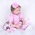 cheap Reborn Doll-FeelWind 22 inch Reborn Doll Girl Doll Baby Girl Reborn Baby Doll lifelike Handmade Cute Kids / Teen Non-toxic Cloth 3/4 Silicone Limbs and Cotton Filled Body with Clothes and Accessories for Girls