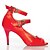 baratos Sapatos de Dança Latina-Mulheres Sapatos de Dança Latina Salto Cor Única Salto Alto Magro Vermelho Fecho Correia de Calcanhar Cetim
