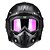 cheap Motorcycle Face Masks-3/4 Open Chopper Motorcycle PU Leather HelmetFace Mask with Glasses For Harley
