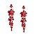 cheap Earrings-Women&#039;s Crystal Drop Earrings Dangle Earrings Round Cut Simple Classic Vintage European Elegant Earrings Jewelry Black / Red For Party Daily Street Holiday Work 1 Pair
