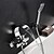 abordables Robinets pour baignoire-Robinet de baignoire - contemporain Chrome Montage mural Soupape céramique Bath Shower Mixer Taps / Laiton / Mitigeur deux trous