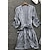 preiswerte Bademäntel für Damen-Women&#039;s Pajamas Robes Gown Bathrobes Nighty 1 PCS Pure Color Simple Casual Comfort Home Party Wedding Party Satin Gift V Neck Long Sleeve Lace Belt Included Spring Summer Gray Pink