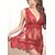 cheap Sexy Lingerie-Women&#039;s Lace Transparent Plus Size Sexy Babydoll &amp; Slips Robes Nightwear Solid Colored Black / Red M XL XXL / Deep V