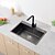 abordables Éviers de Cuisine-Kitchen Sink- 304 Style Moderne Peinture en aérosol Rectangulaire Drop In Bol simple