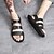 levne Pánské sandály-Pánské Komfortní boty Kůže Léto Sandály Černá / Bílá