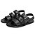 levne Pánské sandály-Pánské Komfortní boty Kůže Léto Sandály Černá / Bílá