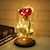 ieftine Lumini Decor &amp; Noapte-lumini LED cu trandafir pentru totdeauna cadou pentru aniversarea nunții ziua îndrăgostiților lumini în dom de sticlă pe bază de lemn
