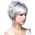 cheap Synthetic Trendy Wigs-Synthetic Wig Natural Straight Asymmetrical Wig Short Grey Synthetic Hair 12 inch Women&#039;s Party Brown