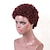 abordables Pelucas naturales de malla-Mezcla de cabello humano Peluca Corta Rizado Corte Pixie Peinados cortos 2020 Berry Rizado Naturaleza Negro Para mujeres de color Hecho a Máquina Mujer Negro Natural Marrón Medio Vino oscuro