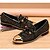 preiswerte Herrenpantoletten &amp; -slipper-Herrn Neuheit Schuhe Nappaleder Herbst Winter Freizeit / Britisch Loafers &amp; Slip-Ons Rutschfest Schwarz / Strass / Party &amp; Festivität / Perlenstickerei / Party &amp; Festivität / Abendschuhe