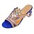 Недорогие Женские сандалии-Women&#039;s Glitter Crystal Sequined Jeweled Outdoor Summer Crystal Chunky Heel Leatherette Black Golden Royal Blue