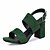 cheap Women&#039;s Sandals-Women&#039;s Sandals Daily Block Heel Sandals Chunky Heel Open Toe Faux Leather Black Green