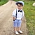 ieftine Seturi-Băieți 3D Bloc Culoare Cămașă și Pantaloni scurți Set elegant Manșon Lung Vară Activ De Bază Casual Bumbac Spandex Copii Copil Școală Petrecere Fit regulat