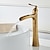 abordables Classiques-Robinet de salle de bain cascade, robinet de lavabo de salle de bain cascade en laiton à un trou en nickel rustique avec eau chaude et froide