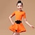 cheap Kids&#039; Dancewear-Latin Dance Kids&#039; Dancewear Dress Sash / Ribbon Cascading Ruffles Girls&#039; Training Performance Short Sleeve Spandex Pleuche Polyester