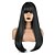 cheap Synthetic Trendy Wigs-Synthetic Wig Straight With Bangs Wig Long Black / Smoke Blue Black / Dark Green Synthetic Hair 24 inch Women&#039;s Simple Synthetic Best Quality Green BLONDE UNICORN / Natural Hairline