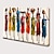 お買い得  人物画-インテリア雑貨 油絵 キャンバス 100％ 手作り 手描き 壁アート アフリカ 部族 抽象 古典的 モダン 家の装飾 装飾 ロールキャンバスフレームなし ストレッチなし