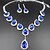 cheap Jewelry Sets-Sapphire Crystal Citrine Jewelry Set Pendant Necklace Tassel Pear Cut Ladies Party Fashion Elegant Colorful fancy Cubic Zirconia Imitation Diamond Earrings Jewelry Gold / Green / Blue For Wedding