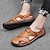 cheap Men&#039;s Handmade Shoes-Men&#039;s Sandals Leather Sandals Slingback Sandals Handmade Shoes Comfort Shoes Upstream Shoes Casual Outdoor Daily Cowhide Breathable Waterproof Non-slipping Loafer Light Brown Dark Brown Black Summer