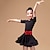 billige Dansetøj til børn-Latin Dans Dansetøj til børn Kjole Bælte / bånd Pjuskede flæser Pige Træning Ydeevne Kortærmet Spandex Pleuche Polyester