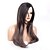 cheap Synthetic Trendy Wigs-Synthetic Wig Natural Straight Middle Part Wig Ombre Long Black / Brown Synthetic Hair 24 inch Women&#039;s Synthetic Comfortable Ombre Hair Ombre HAIR CUBE / Natural Hairline / Natural Hairline