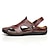 cheap Men&#039;s Handmade Shoes-Men&#039;s Sandals Leather Sandals Slingback Sandals Handmade Shoes Comfort Shoes Upstream Shoes Casual Outdoor Daily Cowhide Breathable Waterproof Non-slipping Loafer Light Brown Dark Brown Black Summer