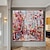 baratos Pinturas Abstratas-pintura a óleo feita à mão arte da parede da lona decoração em mosaico vermelho abstrato para decoração de casa pintura sem moldura não esticada