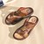 baratos Sandálias para Homem-Homens Sapatos Confortáveis Pele Napa Verão Clássico / Casual Sandálias Caminhada Respirável Preto / Castanho Escuro / Amarelo / Ao ar livre